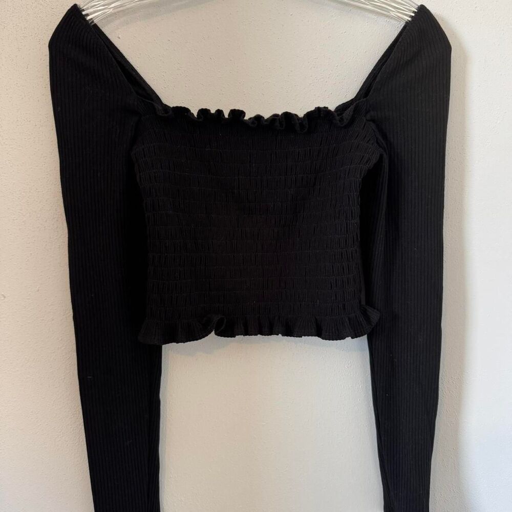 Reformation Jeans ribbed smocked crop top